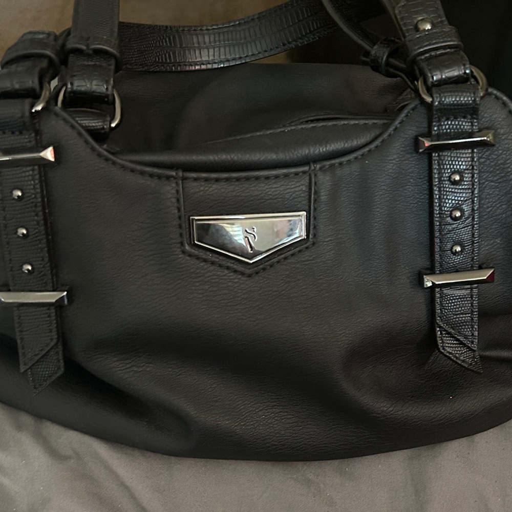 Simply Vera Vera Wang Black Handbag with Silver Details